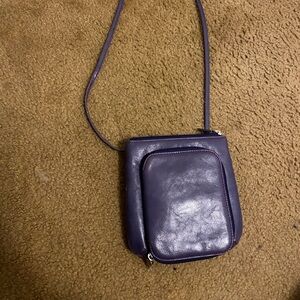 HOBO international purple crossbody leather purse with front pocket